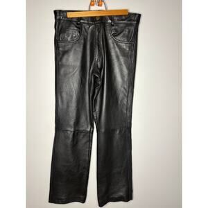 Women’s Genuine Black Leather Pants